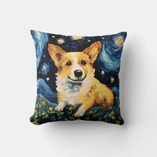Coussin Nuit de Corgi Starry