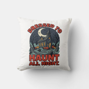 Coussin Nuit de costume de cimetière ensorcelé d'Halloween