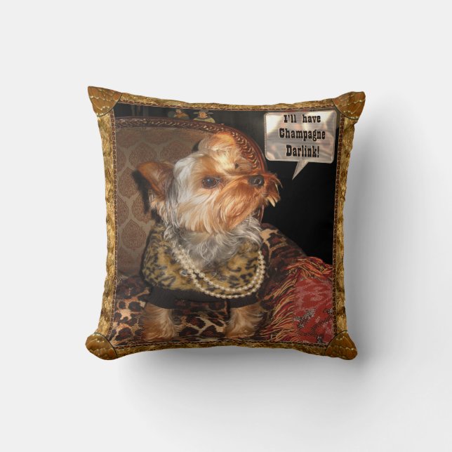 Coussin Nuit de partie de Yorkie (Recto)
