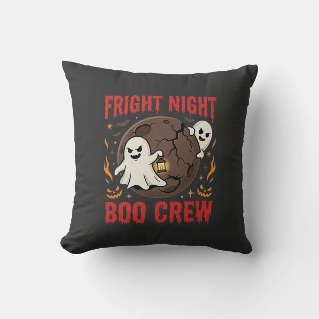Coussin Nuit d'épouvante de fantôme d'Halloween (Recto)