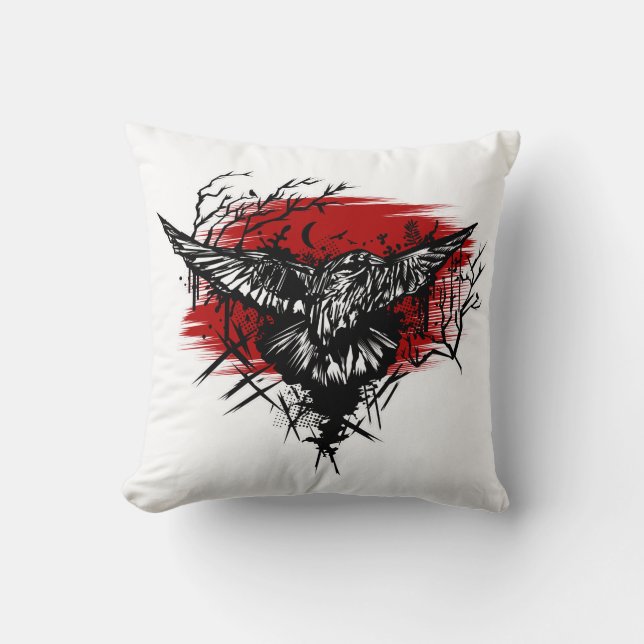 Coussin Nuit des corbeaux (Recto)