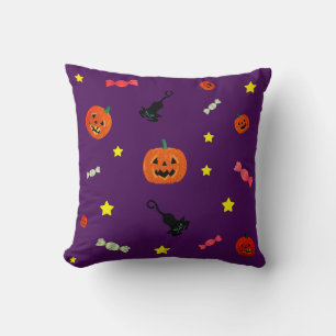 Coussin Nuit d'Halloween. Tricoter ou traiter
