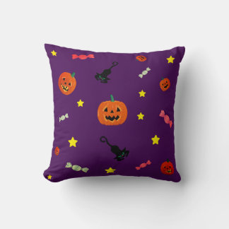 Coussin Nuit d'Halloween. Tricoter ou traiter