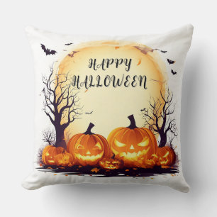 Coussin Nuit effrayante d'Halloween avec des citrouilles l