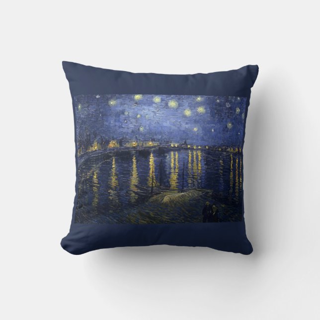 Coussin Nuit étoilée au-dessus du Rhône - le Van Gogh (Recto)