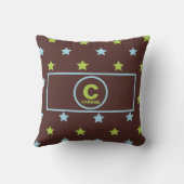 Coussin Nuit étoilée Brown pour les garçons avec Monogramm (Verso)