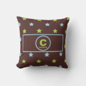 Coussin Nuit étoilée Brown pour les garçons avec Monogramm (Recto)