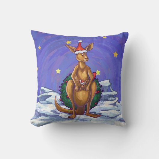 Coussin Nuit étoilée de Noël Kangaroo (Recto)