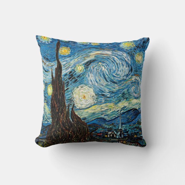 Coussin Nuit étoilée de Vincent Van Gogh (Recto)