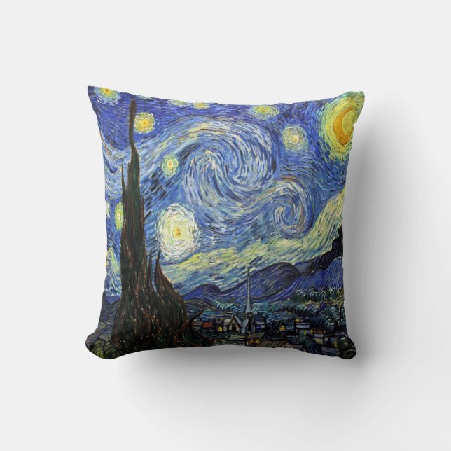 Coussin Nuit étoilée par Vincent van Gogh 1889 (Recto)