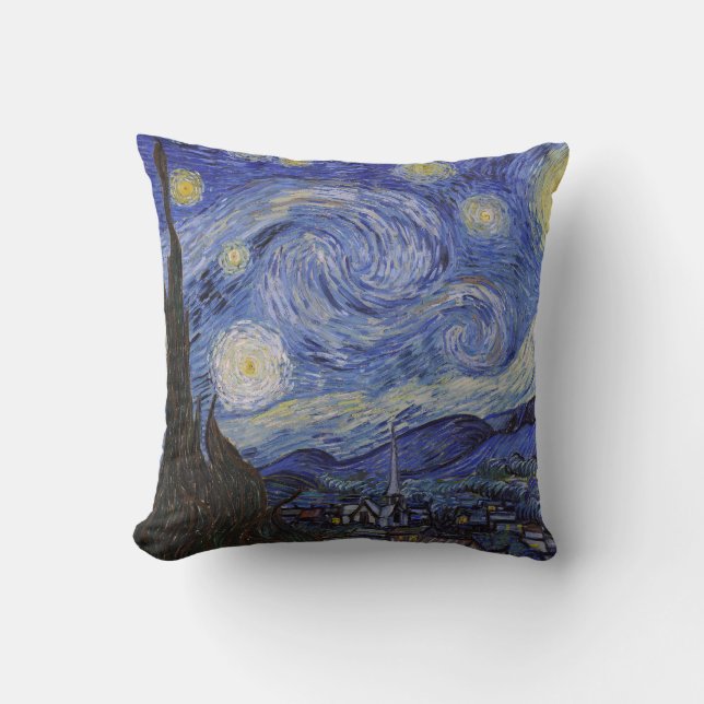 Coussin Nuit étoilée par Vincent Willem van Gogh (Recto)