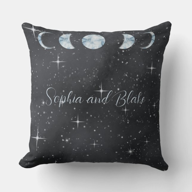 Coussin Nuit étoilée Phases lunaires Céleste (Recto)