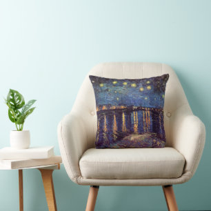 Coussin Nuit étoilée sur le Rhône par Vincent van Gogh