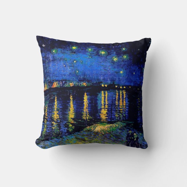 Coussin Nuit étoilée sur le Rhône Van Gogh Art (Recto)