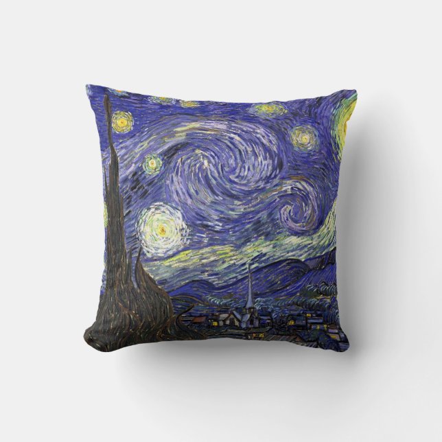 Coussin Nuit étoilée, Vincent Van Gogh. (Recto)