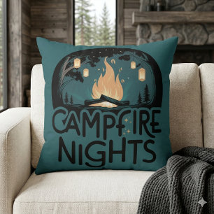 Coussin Nuits au coin du feu de camp Aventure en plein air