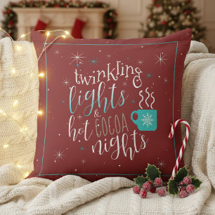 Coussin Nuits de cacao chaud aux lumières scintillantes ID