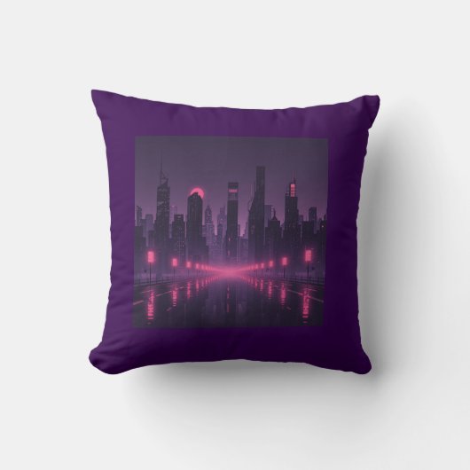 Coussin Nuits de la ville néon (Recto)