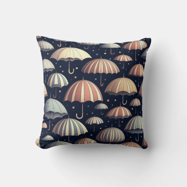 Coussin Nuits de plage dans la pluie (Recto)