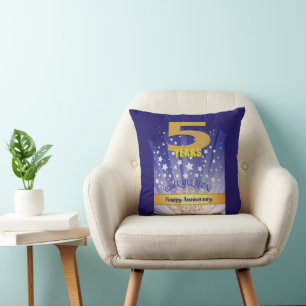 Coussin Numéro Gras - 5 Ans Cadeau Personnalisé pour les 1