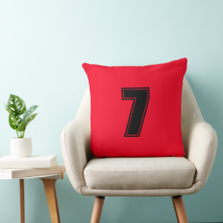 Coussin Numéro Sept Coton de Qualité pour Décoration Intér
