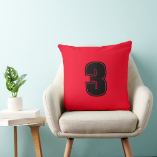 Coussin Numéro Trois Coton de Qualité pour Décoration Inté