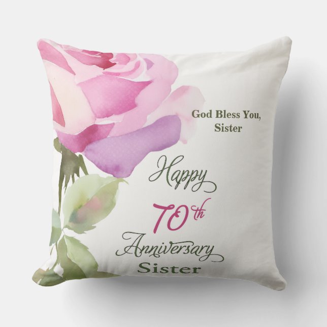Coussin Nun 70th Anniversary Sister Jubilee Pink Rose (Recto)