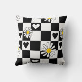 Coussin Nurserie à carreaux noir et blanc (Verso)