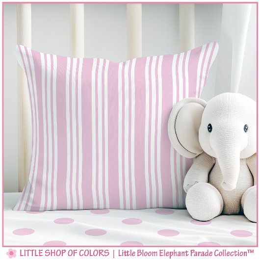 Coussin Nurserie à rayure rose