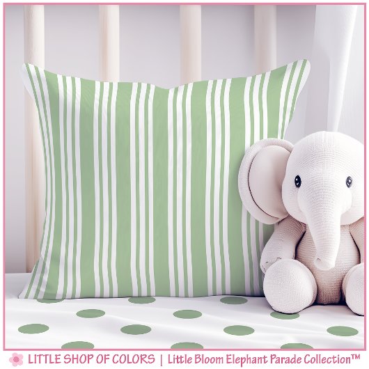 Coussin Nurserie à rayure verte