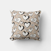 Coussin Nurserie coeurs beige (Recto)