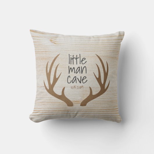 Coussin Nurserie de la petite grotte de l'homme en bois et (Recto)