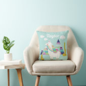 Coussin Nurserie de lama de désert mignonne et colorée (Chaise)