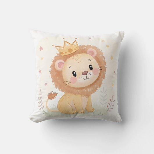 Coussin Nurserie du bébé lion – Impression d'animal mignon (Recto)