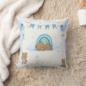Coussin Nurserie Ourson Bleu Endormi (Couverture)