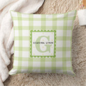 Coussin Nurserie personnalisée avec monogramme et vichy ve (Couverture)