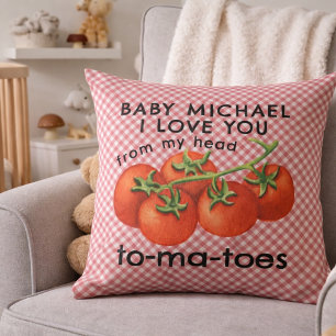 Coussin Nurserie personnalisée pour Baby Shower aux tomate