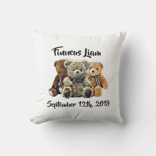 Coussin Nurserie pour bébé garçon avec ours en peluche per