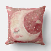 Coussin Nurserie Rustique Rouge au Clair de Lune & Chambre (Recto)