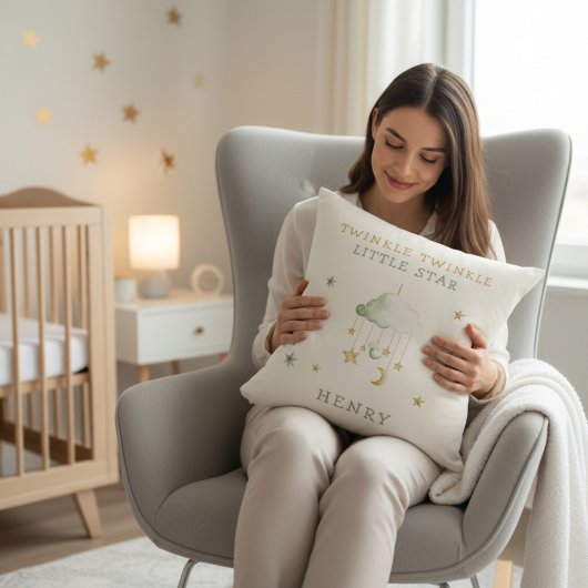 Coussin Nursery Decor Twinkle Little Star Celestial Theme 