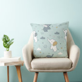 Coussin Nursery Éléphant Bébé Kawaii Bleu (Chaise)