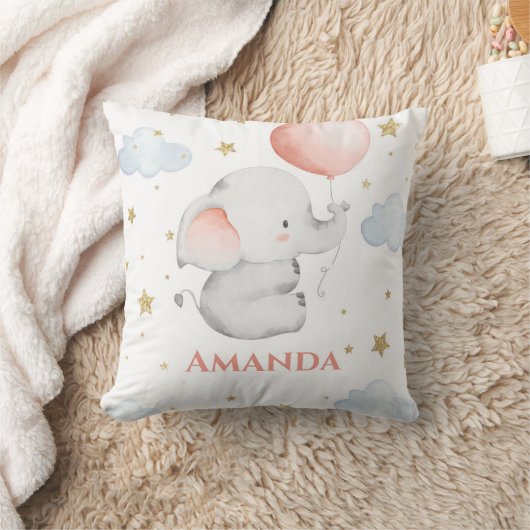 Coussin Nursery Eléphant Personnalisée (Couverture)