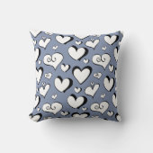 Coussin Nursery Grey Hearts (Recto)