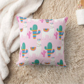 Coussin Nursery Lama Rose et Cactus (Couverture)