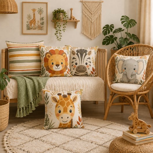 Coussin Nursery Safari Rayure Bohème