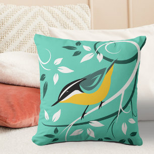 Coussin Nuthatch rouge décoratif