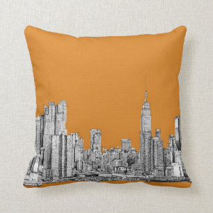 Coussin NYC dans l'orange