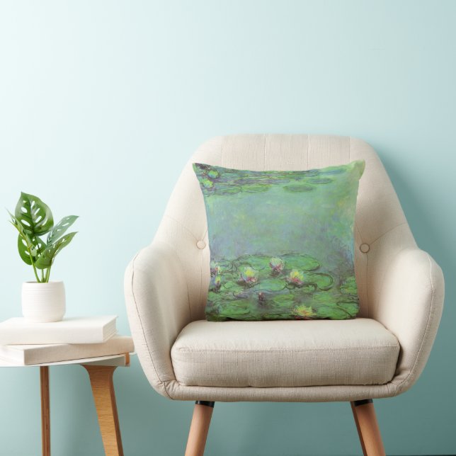 Coussin Nymphéas par Claude Monet, Impressionnisme Vintage (Chaise)