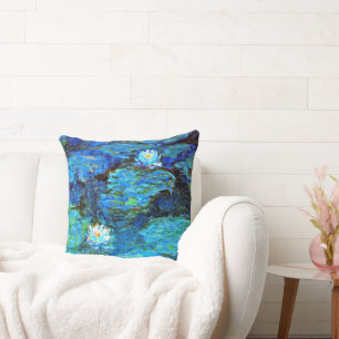 Coussin Nymphéas, peinture d'art fin