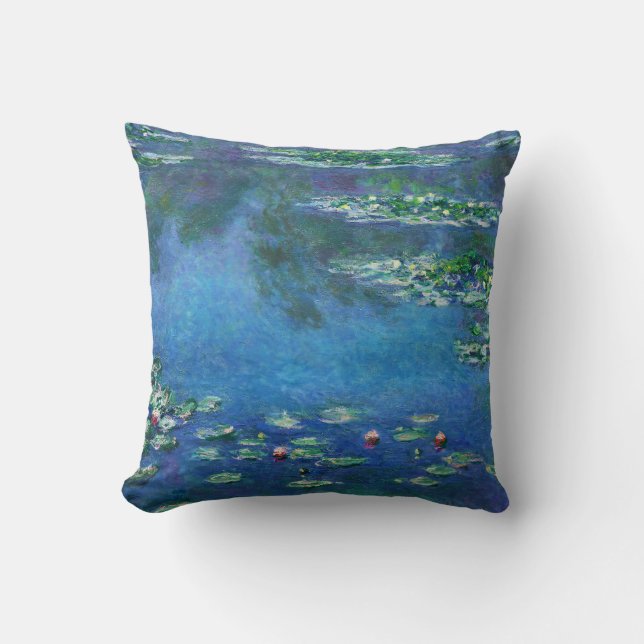 Coussin Nymphéas vintage par Claude Monet (Recto)